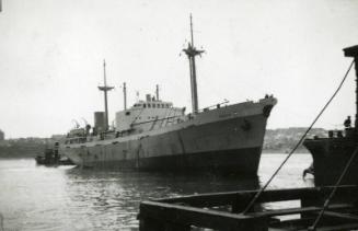 Black and White Photograph in album of coastal cargo vessel 'Barok'