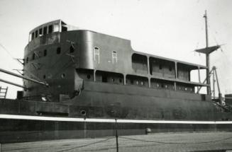 Black and White Photograph in album of cargo vessel 'Hero'