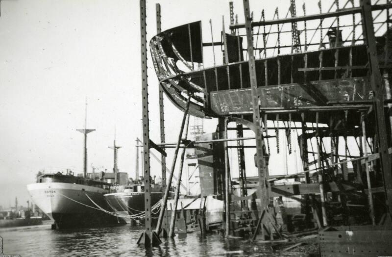 Black and White Photograph in album of cargo vessel 'Hydra'