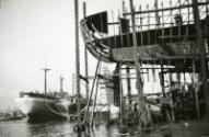 Black and White Photograph in album of cargo vessel 'Hydra'