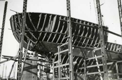 Black and White Photograph in album of cargo vessel 'Hydra'