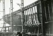 Black and White Photograph in album of construction of Norwegian whaler 'POL XV'