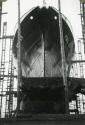 Black and White Photograph in album of construction of Norwegian whaler 'POL XV'