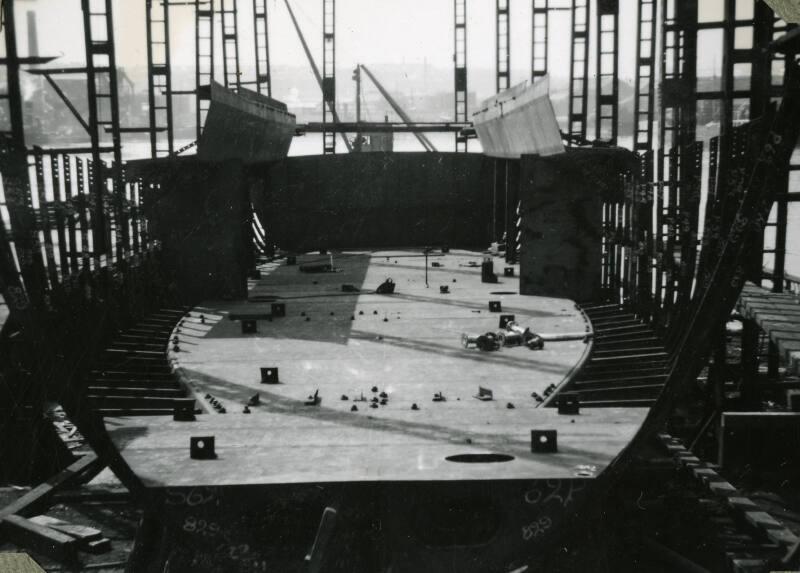 Black and White Photograph in album showing construction of 'Anno'