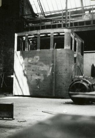 Black and White Photograph in album showing construction of 'Anno'