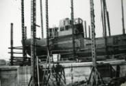 Black and White Photograph in album showing construction of 'Anno'
