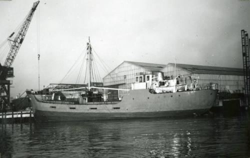 Black and White Photograph in album showing construction of 'Anno'