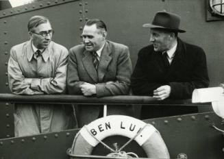 Richard Irvin, Gordon Milne and Harry Bowman aboard the trawler Ben Lui