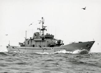 Black and white photograph of HMS Anglesey