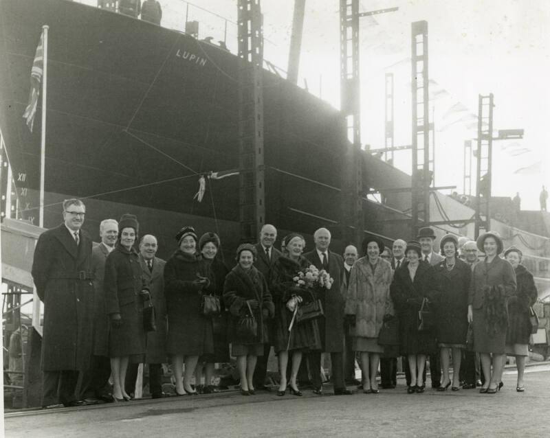 Guests at the launch of the trawler Lupin