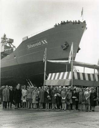 Guests at the launch of the tanker Silverharrier