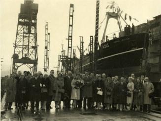 Guests at the launch of the trawler Admiral Jellicoe