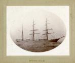 Black and white photograph showing three masted barque Invercauld.  Photographed by J H Wilton …