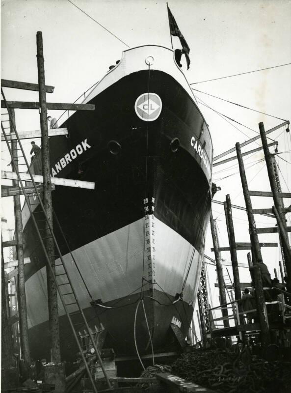 Photograph showing the launch of the coaster Cardiganbrook