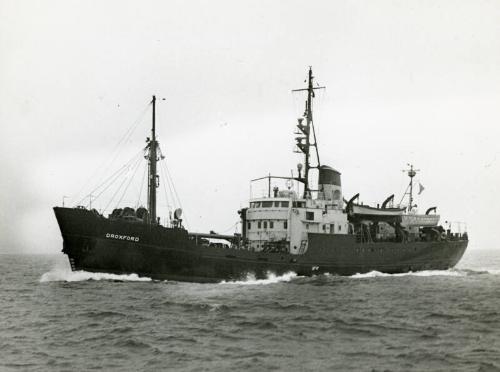 Photograph showing the salvage vessel Droxford