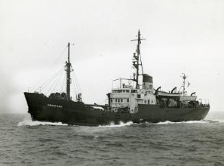 Photograph showing the salvage vessel Droxford