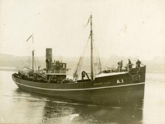 Black and white photograph of the Aberdeen Trawler 'Margaret Clark'