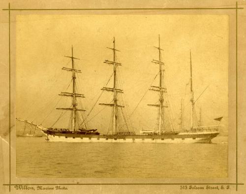 Black and white photograph of four masted barque 'Port Jackson'