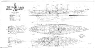 General arrangement plan of the sail training vessel Malcolm Miller