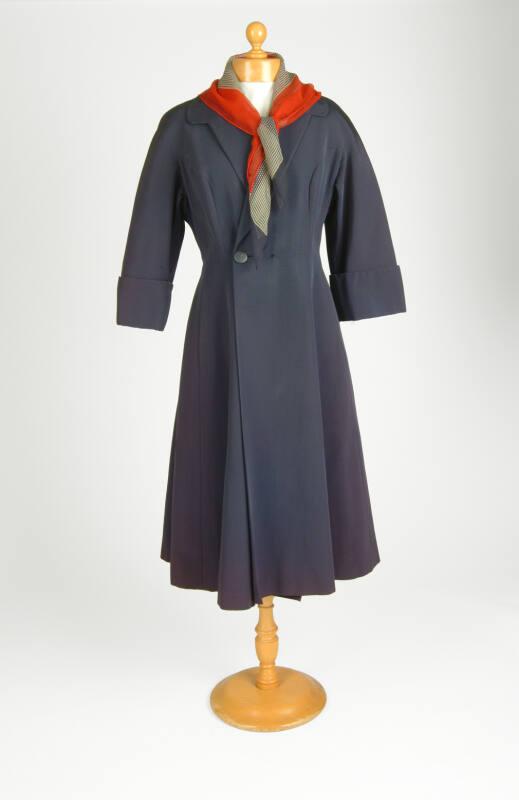 Navy Poult Silk Coat