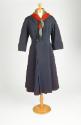 Navy Poult Silk Coat