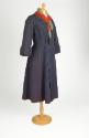 Navy Poult Silk Coat