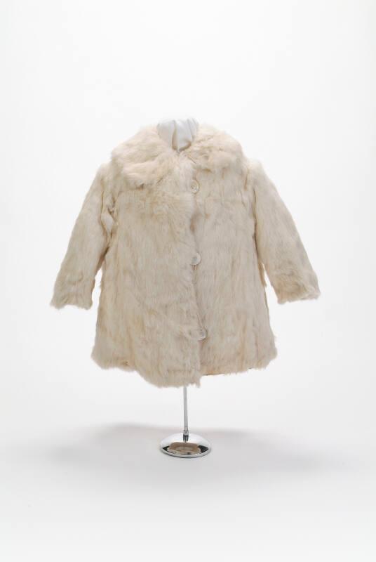 Girl's Ivory Fur Coat