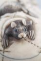 Japanese Rat on a Cushion Netsuke