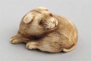 Japanese Curled Dog Netsuke