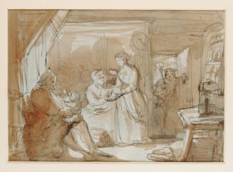 Sketch for a Highland Interior with Figures