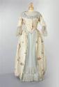 Cream and Blue Brocade Silk Former Wedding Dress