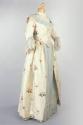 Cream and Blue Brocade Silk Former Wedding Dress