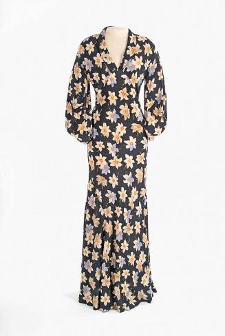 Floral Silk Evening Dress