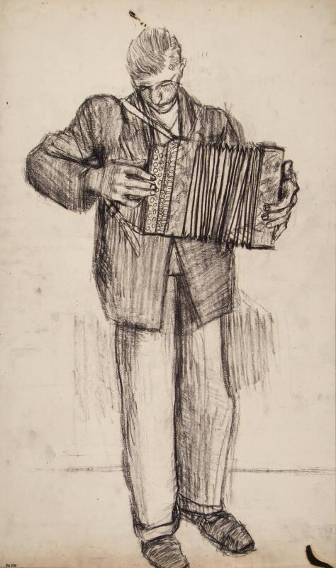 Young Man Playing an Accordian