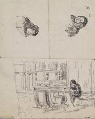 Studies of Old Woman in a Pew (probably San Marco, Venice)