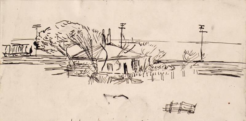 Cottage and Telegraph Poles