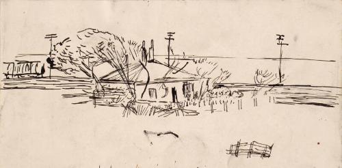 Cottage and Telegraph Poles