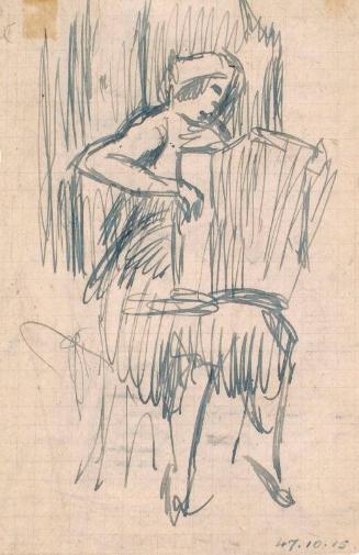 Woman with Accordian, verso Maple Street