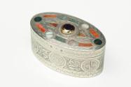 Oval Silver & Agate Snuff Box by William Robb of Ballater.