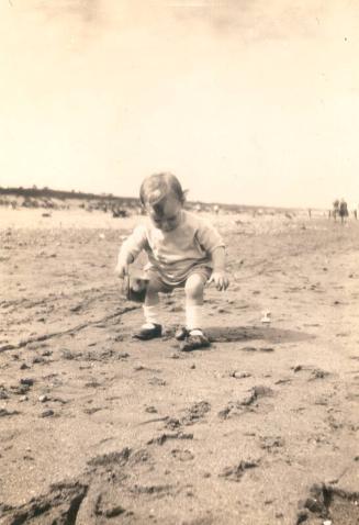 Toddler Alexander T. Mackay on Beach