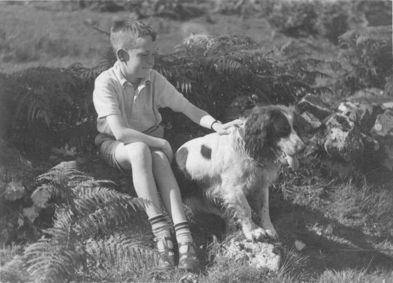 Young boy Alexander T. Mackay with Dog