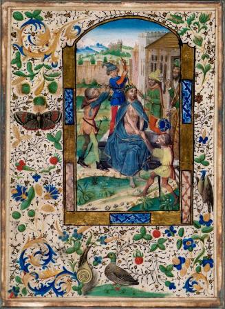 Christ Crowned with Thorns - One of four Illuminated pages from a Book of Hours