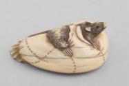 Japanese Rat on a Cushion Netsuke