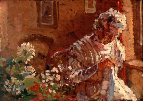 The Artist's Mother At Lecon Hall by Harold Gilman