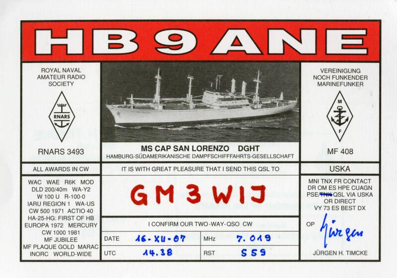 Amateur Radio QSL Card