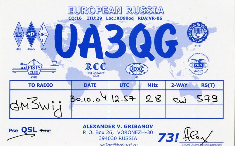 Amateur Radio QSL Card