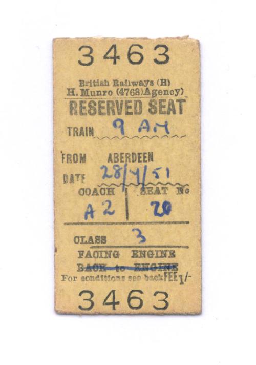 3rd Class Rail Ticket