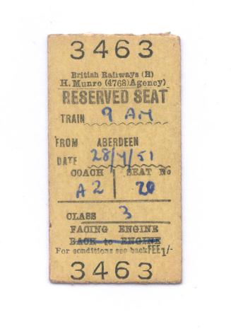 3rd Class Rail Ticket
