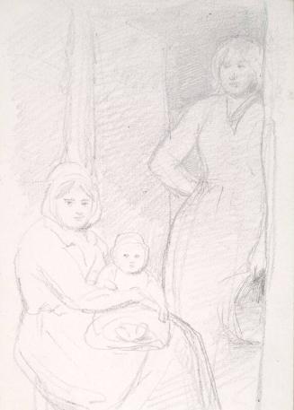 Two Women and a Baby in a Doorway