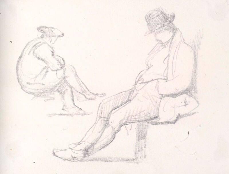 Seated Men -Two Studies